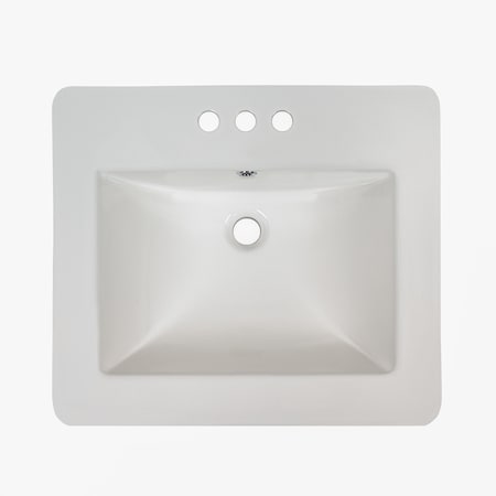 Msi White 21in X 18in Rectangle Porcelain Overmount Vanity Sink ZOR-PT-SNK-0017